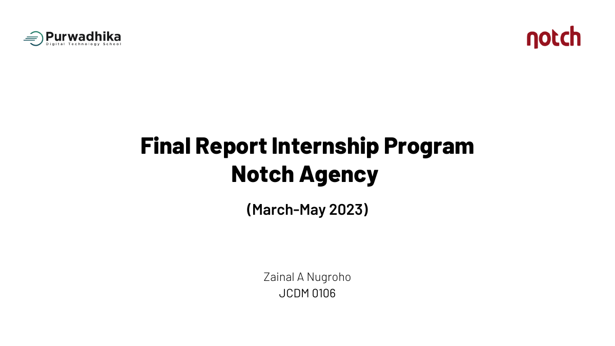 Cover of Notch Agency internship report